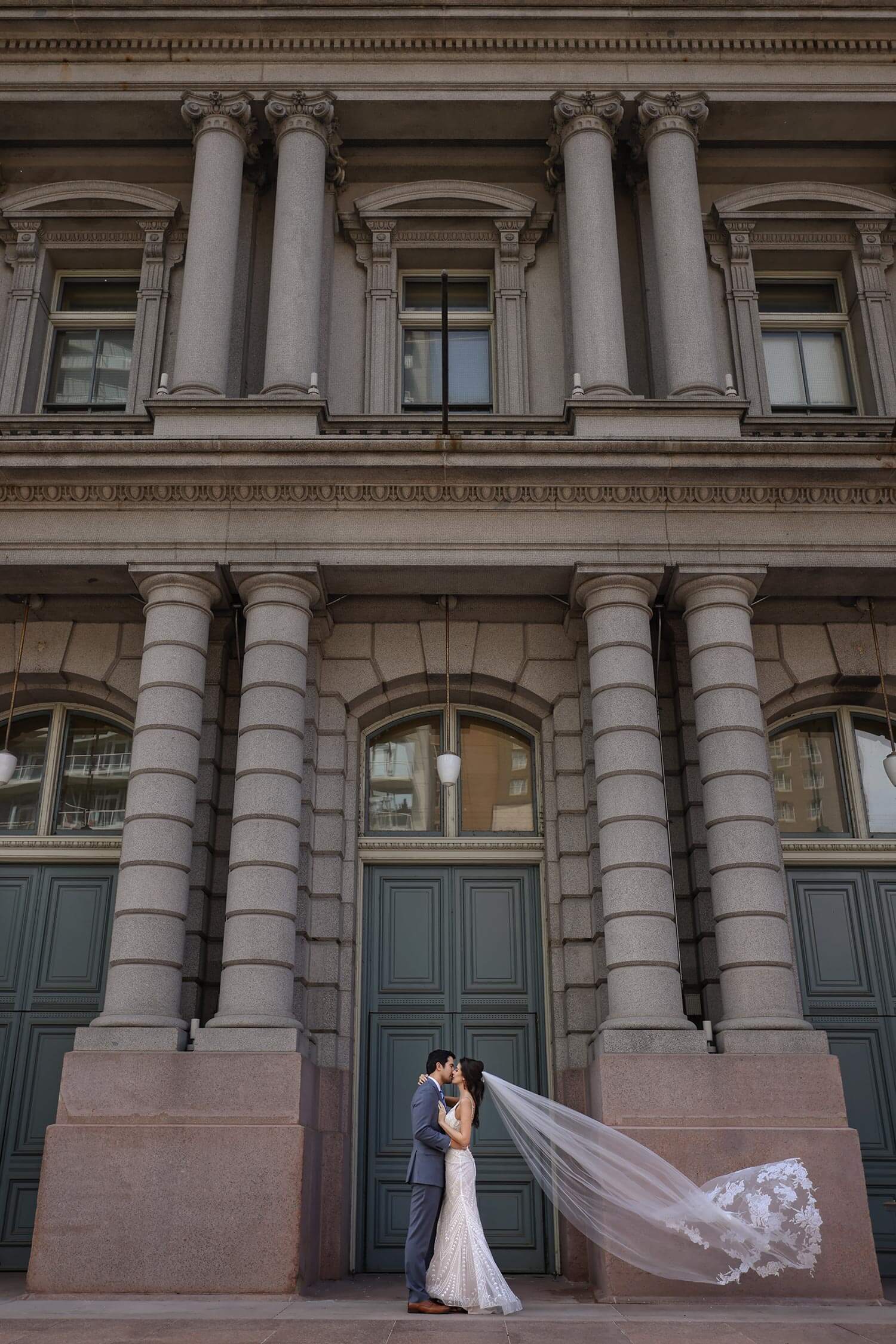 Scene 3: Bride & groom at the Old Post Office in St. Louis with the Canon R5 and Sal Cincotta