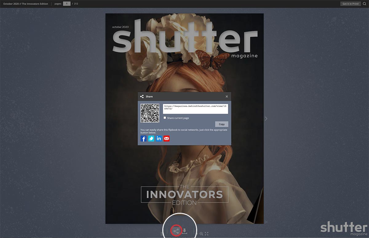 Social sharing in the digital magazine