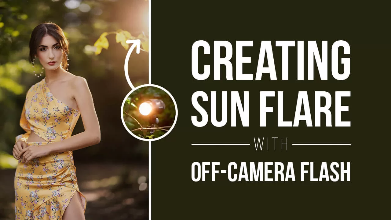 yt thumbnail template sun flare with off camera flash