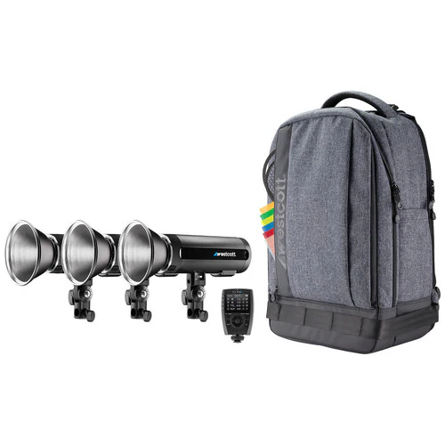 westcott fj200 strobe 3 light backpack kit with fj x3m universal wireless trigger